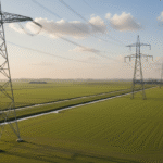 Hoogspanningsmasten polder Nederland