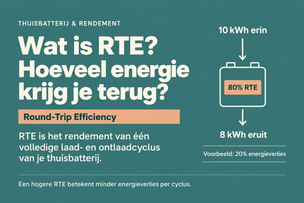 Wat is RTE - Round-Trip Efficiency van een thuisbatterij? 7 Wat is RTE – Round-Trip Efficiency van een thuisbatterij?