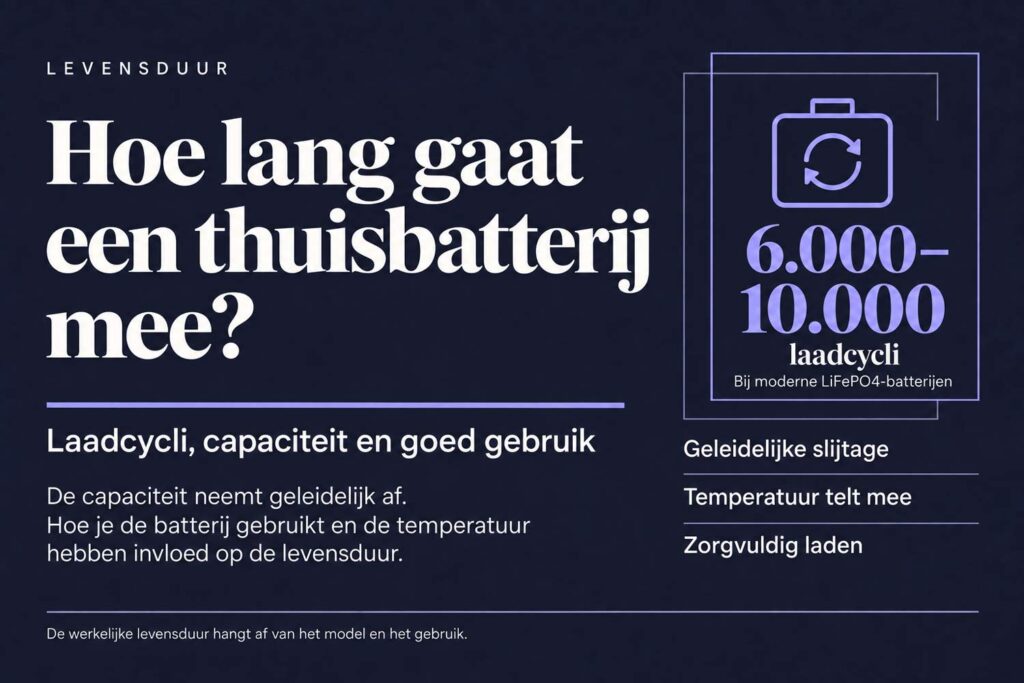 Hoe lang gaat een thuisbatterij mee voordat ik 'm moet vervangen? 4 Hoe lang gaat een thuisbatterij mee