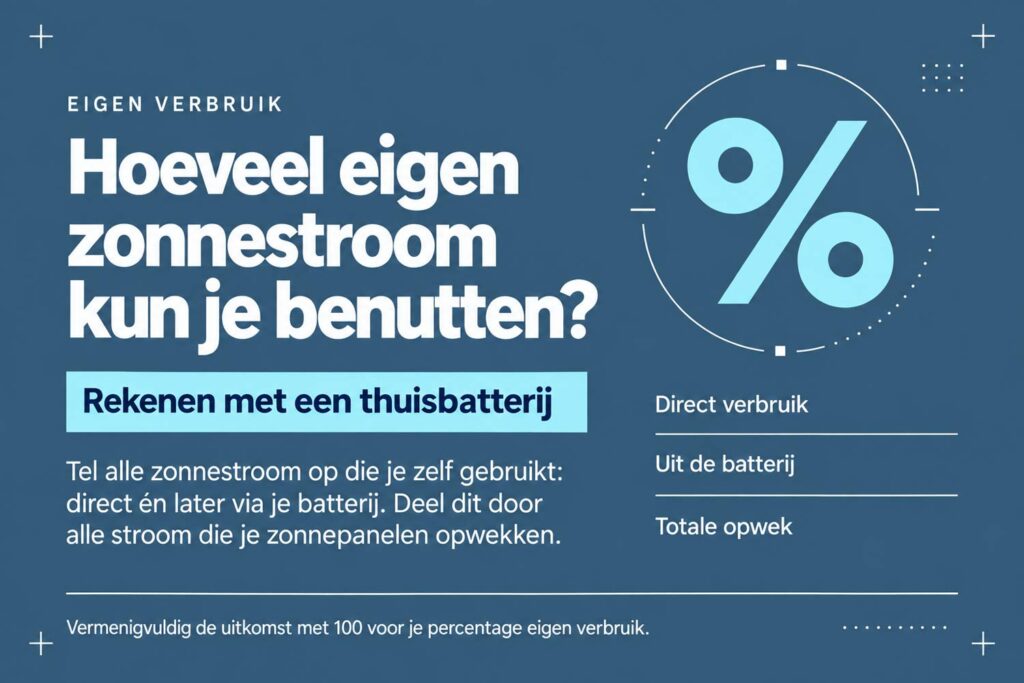 Hoe bereken ik hoeveel procent van mijn eigen stroom ik kan gebruiken met een thuisbatterij? 5 Hoe bereken ik hoeveel procent van mijn eigen stroom ik kan gebruiken met een thuisbatterij?