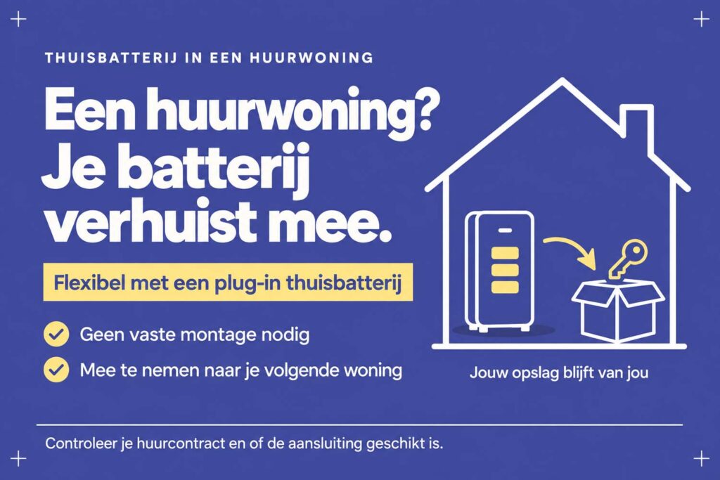 Is een plug‑in thuisbatterij geschikt voor huurwoningen? 4 huurwoning en stekkerbatterij, je neemt de batterij mee
