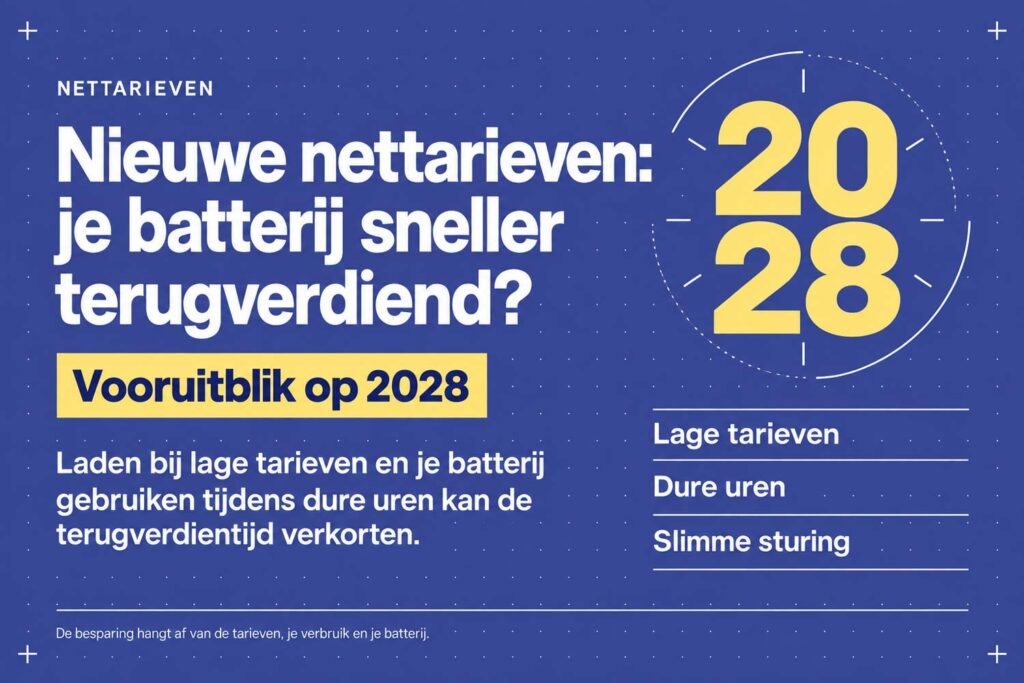 Verkorten de nieuwe nettarieven van 2028 de terugverdientijd van mijn plug-in batterij? 6 Verkorten de nieuwe nettarieven van 2028 de terugverdientijd van mijn plug-in batterij?