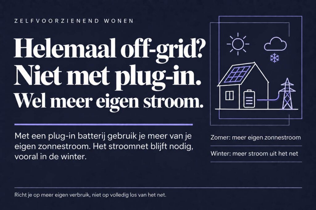 Kan ik met een plug-in thuisbatterij echt ‘off‑grid’ leven? 5 off-grid met stekkerbatterij