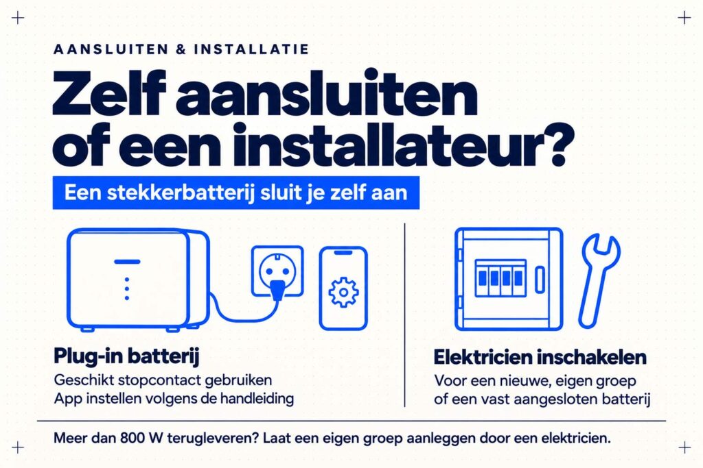 Mag ik een thuisbatterij zelf aansluiten of moet er een installateur komen? 5 Mag ik een thuisbatterij zelf aansluiten of moet er een installateur komen?