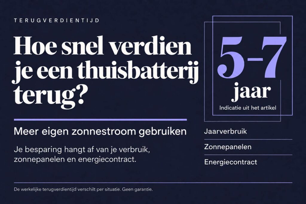 Hoe snel verdien je een thuisbatterij terug? 9 terugverdientijd stekkerbatterij