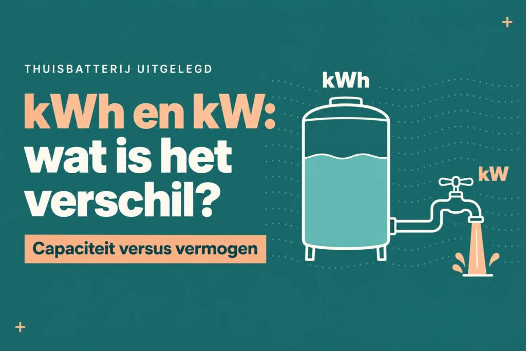 Wat is het verschil tussen kWh en kW bij een thuisbatterij? 10 verschil tussen kwh en kw