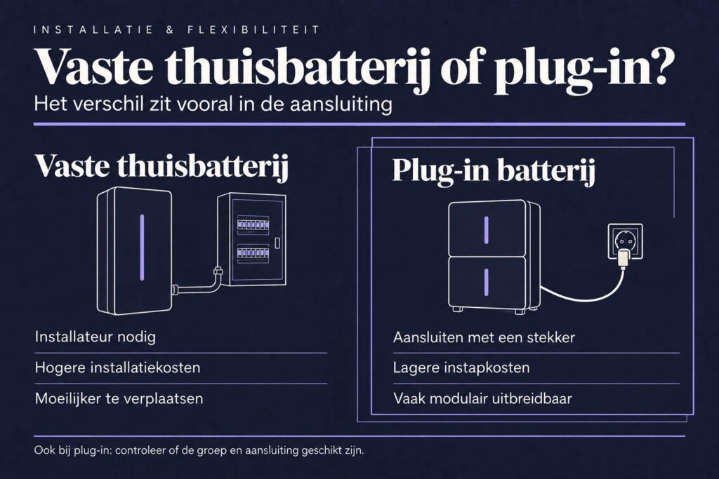Wat is het verschil tussen een “vaste” thuisbatterij en een plug-in batterij? 6 verschil tussen vaste batterij en plug-in batterij