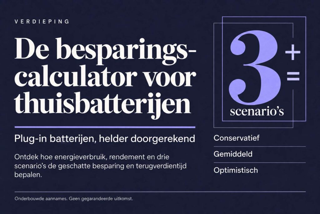 De besparing calculator voor plug-in thuisbatterijen. 10 De besparing calculator voor plug-in thuisbatterijen.