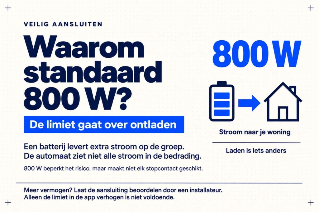 Waarom is de 800W-limiet de standaard bij plug-in batterijen? 7 800 watt limiet bij stekkerbatterij