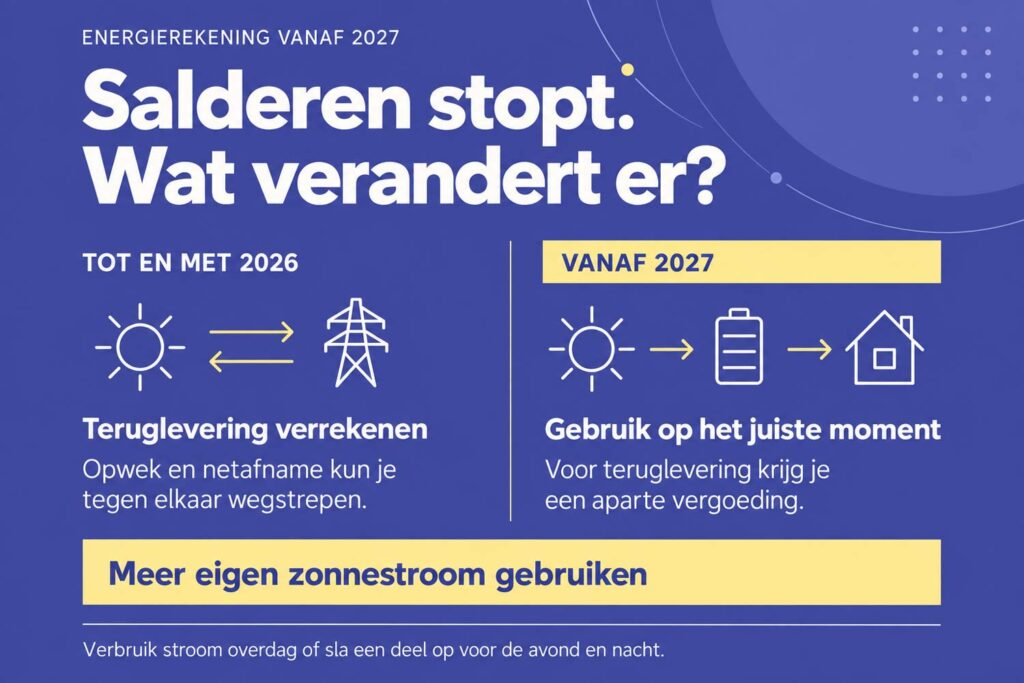 Wat verandert er door de afschaffing van de salderingsregeling in 2027? 1 Wat verandert er door de afschaffing van de salderingsregeling in 2027