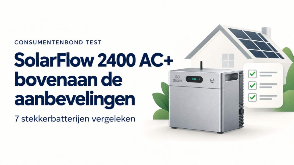 Consumentenbond test thuisbatterijen met stekker: Zendure SolarFlow 2400 AC+ komt als beste uit de bus 1 consumentenbond stekkerbatterij