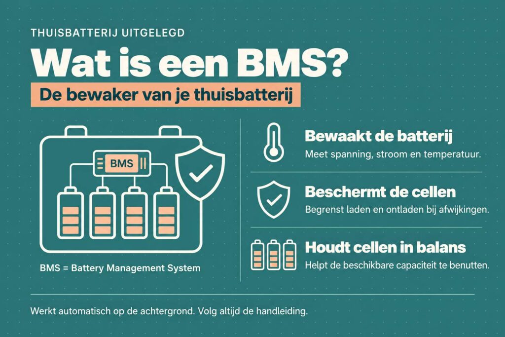 Wat is een BMS en waarom is dat belangrijk bij een thuisbatterij? 1 wat is bms bij een thuisbatterij?